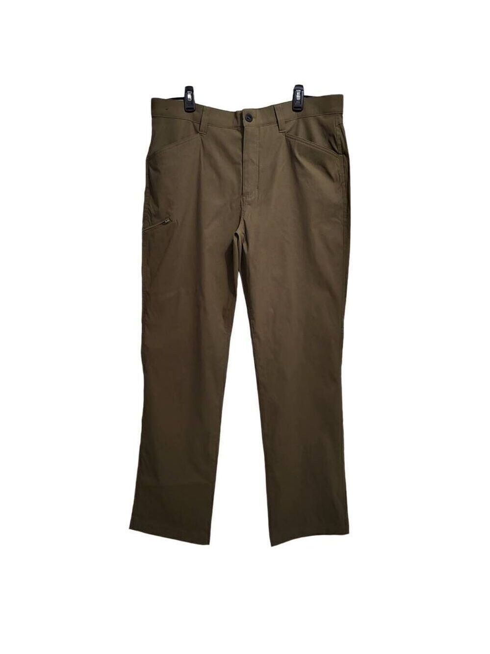 Orvis Mens Tech‎ Pants Olive Green Nylon Water Repellent Zip Fly Size 38 x 34